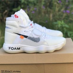 Off White x Nike Hyperdunk 2017 Flyknit The Ten replica sneakers showcasing a modern design with premium materials, featuring the signature Off White branding and unique colorway, perfect for sneaker enthusiasts.