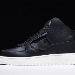 PSNY X Nike Air Force 1 High Black replica sneakers showcasing a sleek black leather upper, featuring signature PSNY branding, a high-top silhouette, and classic Air Force 1 design elements for an elevated streetwear style.