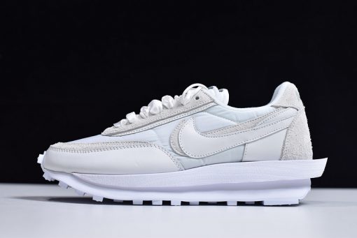 Sacai x Nike LD Waffle White Nylon replica sneakers featuring a sleek design with premium materials, perfect for sneaker enthusiasts and collectors.