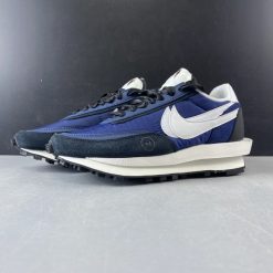 Sacai x Nike LVD Waffle Daybreak Deep Light Blue replica sneakers showcasing a stylish blend of deep light blue hues with intricate detailing and a unique waffle sole design.