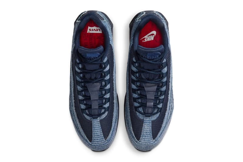 Levi's Nike Air Max 95 Sneakers replica sneakers featuring iconic design elements, high-quality materials, and a stylish collaboration aesthetic.