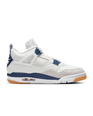 Nike SB x Air Jordan 4 Navy replica sneakers featuring a sleek navy blue design with premium materials, showcasing a blend of iconic sneaker styles for a high-quality look and feel.