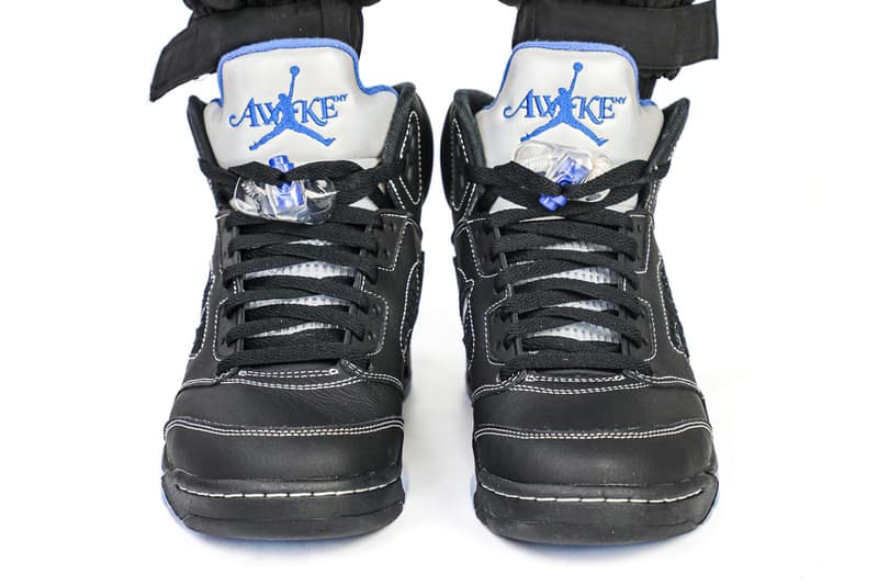 Awake NY Air Jordan 5 Racer Blue high-quality replica sneakers featuring a sleek design with vibrant blue accents and a classic silhouette, perfect for sneaker enthusiasts and collectors.